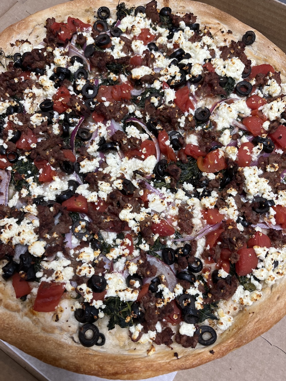 GREEK STEAK PIZZA image