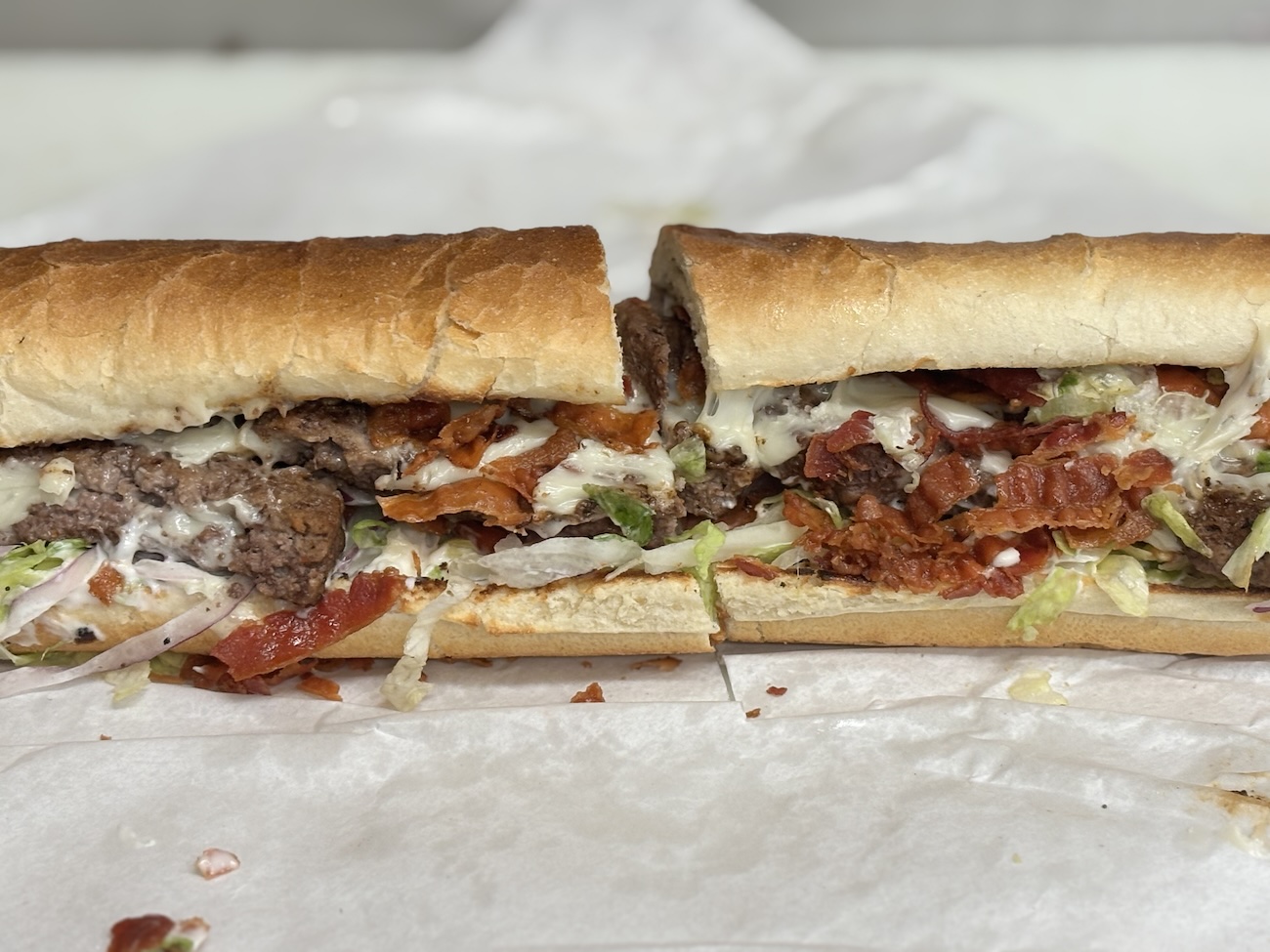 WHOLE BACON CHEESEBURGER SUB image